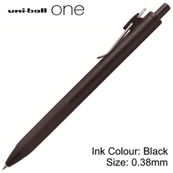  UNI Uniball One Retractable Gel Pen UMN-S-38, 0.38mm (Black Barrel)
