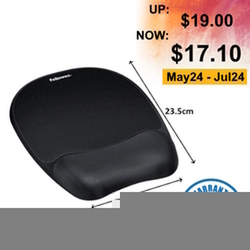  BEST DEAL - FELLOWES Memory Foam Mousepad With Wrist Rest, Black (9176501)