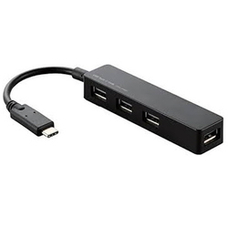  ELECOM 4-Port Hub USB2.0, Black (U2HC-A429BBK)