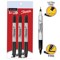  SHARPIE Twin Tip Permanent Marker (Pack of 3)(Black)