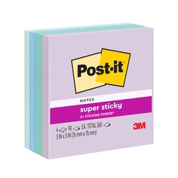  3M Post-it® Blue Hour Super Sticky Notes 654-4SSBLU, 3"x3"x 90 Sheets/Pad (Pack of 4 Pad)