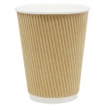  Paper Hot Cup With Brown Ripple 12oz, 500's/Ctn