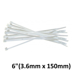  Cable Tie 6", 3.6mm x 150mm/100's (White)