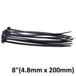  Cable Tie 8", 4.8mm x 200mm/100's (Black)