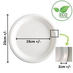  BIO GREEN Eco-Friendly Plate 9" x 50 Pcs