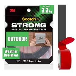  3M Scotch Outdoor Double Sided Mounting Tape 4m (411-M19)