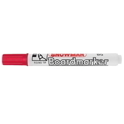  SNOWMAN Whiteboard Marker BG-12, Bullet Tip (Red)