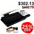  2023 PROMO - 3M Knob Adjust Keyboard Tray With Wrist Rest & Mouse Pad, AKT80LE (Adjustable Platform)