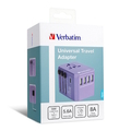 VERBATIM Universal Travel Adaptor 5 Port 5.6A - Purple
