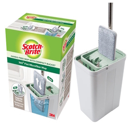  3M Scotch-Brite™ Compact Hands-Free Flat Mop With Bucket Set HFB002