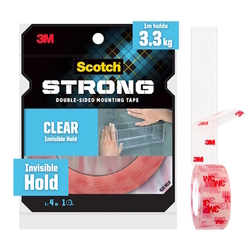  3M Scotch® Clear Double-Sided Mounting Tape 410-M19, 19mm x 4m