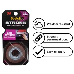  3M Scotch® Auto Exterior Double-Sided Mounting Tape, 12mm x 1.5m (710-S12)