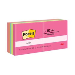  3M Post-it® Poptimistic Super Sticky Notes 654-10AN, 3"x3"x 100 Sheets/Pad (Pack of 10 Pad)