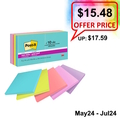  Anniversary Sales - 3M Post-It® Supernova Neon Super Sticky Notes, 3" x 3" x 10Pads/Pack (654-10SSMIA)