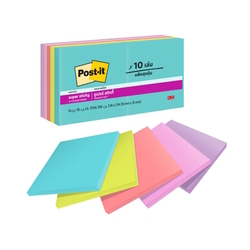  3M Post-It® Supernova Neon Super Sticky Notes 654-10SSMIA, 3"x3"x 90 Sheets/Pad (Pack of 10 Pad)