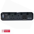  SOUNDTEOH Black 3-Way Extension Cord PS-318C, 3m (with USB A+C)