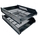  POP BAZIC Plastic Letter Tray, 2-Tier (Black)