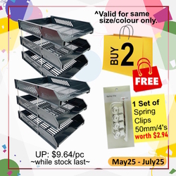  Anniversary Sales - POP BAZIC Plastic Letter Tray, 3-Tier (Black)