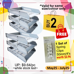  Anniversary Sales - POP BAZIC Plastic Letter Tray, 3-Tier (Light Grey)