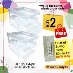 Anniversary Sales - POP BAZIC Plastic Letter Tray, 3-Tier (Clear)