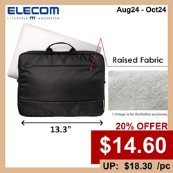  20%OFF - ELECOM Black Laptop Bag with Handle BM-IBH Series 13.3"