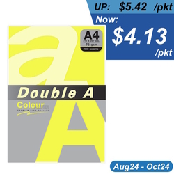  DA SP - DOUBLE A Premium Multi-Purpose Colour Paper, A4 75g 100's (Neon Yellow)