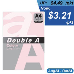  DA SP - DOUBLE A Premium Multi-Purpose Colour Paper, A4 80g 100's (Flamingo)