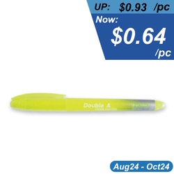  DA SP - DOUBLE A Pen-Shape Bright Colour Highlighter (Yellow)