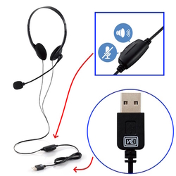  Elelcom Headset With Microphone HS-HP01SUBK (USB-A)