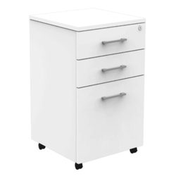  Amber 2D1F Mobile Pedestal, 3-Drawer (White)