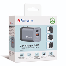  VERBATIM 2-Port 35W GaN Charger, 32200 (GNC-35)