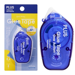 PLUS One Action Glue Tape 54657, 8.4mm x 8m (Blue) PLUS One Action Glue Tape 54657, 8.4mm x 8m (Blue)