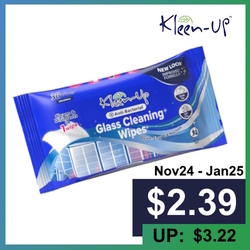  OFFER01 - KLEEN-UP Glass Cleaning Wipes 30's