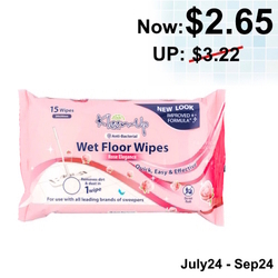  OFFER01 - KLEEN-UP Wet Floor Wipes 15's - Rose Elegance