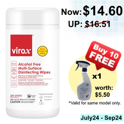  OFFER02 - VIROX Alcohol-Free Multi-Surface Disinfecting Wipes 200's/Btl