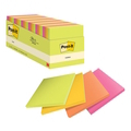 3M Post-it® Super Sticky Notes 654-24ASST-CP, 3"x3"x 100 Sheets/Pad (Pack of 24 Pad)