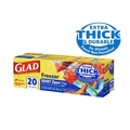  GLAD Zipper Freezer Bag, 17.4cm x 19.3cm x 20's (Extra Thick & Durable)