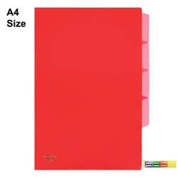  CENTRE L-Shape Folder With Index A4, 12's/Pack (Red)