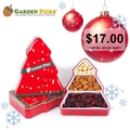  GARDEN PICKS CHRISTMAS SALE - Advent Mix Christmas Tree Tin (3 Sections)