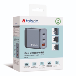  VERBATIM 3-Port 65W GaN Charger, 32201 (GNC-65)