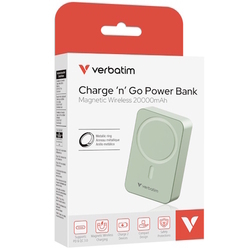  VERBATIM Magnetic Wireless Charge ‘n’ Go Power Bank 20000mAh, 32224 (Green)