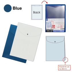  PLUS Data Envelope with Clear Pocket FL-120CH, A4, Blue (Vertical)