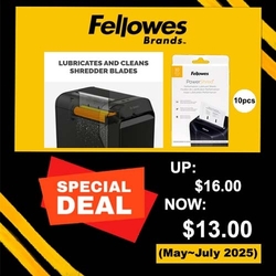  BEST DEAL - FELLOWES Lubricant Oil Sheets 10's/Pack