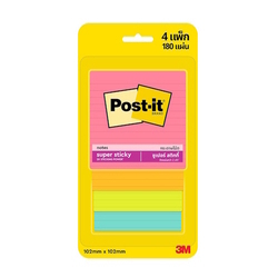 3M Post-It® Lined Super Sticky Notes 4421-4SSMX, 4"x4''x 45 Sheets/Pad (Pack of 4 Pad) 3M Post-It® Lined Super Sticky Notes 4421-4SSMX, 4"x4''x 45 Sheets/Pad (Pack of 4 Pad)