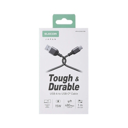  ELECOM Type-A to C Cable 15W, 1.0M (Black), MPA-ACASAN10BK