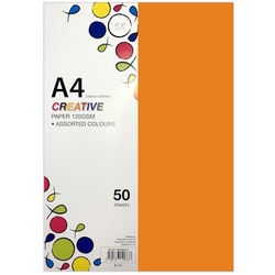  POP ARTZ Creative Paper A4, 120g 50's/Pkt (Orange)
