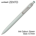  UNI Uniball Zento Basic Model Retractable Rollerball Pen UBN-ZS-07, 0.7mm (Green Body)