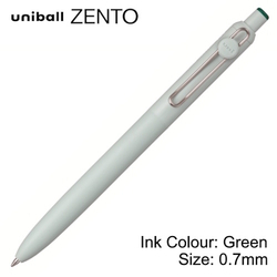  UNI Uniball Zento Basic Model Retractable Rollerball Pen UBN-ZS-07, 0.7mm (Green Body)