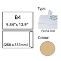  U-GRADE Brown Envelope, Peel & Seal 9.84" x 13.9"/B4 (Pack of 5's)