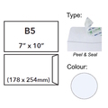  U-GRADE White Envelope, Peel & Seal 7" x 10"/B5 (Pack of 5's)